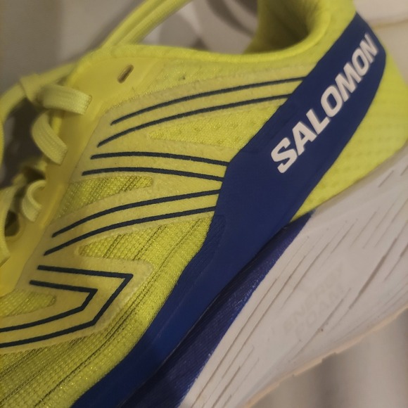 Salomon Mens Phosphor Yellow & Blue Aero Blaze Running Shoes Sneakers Size 9.5 - Picture 12 of 16